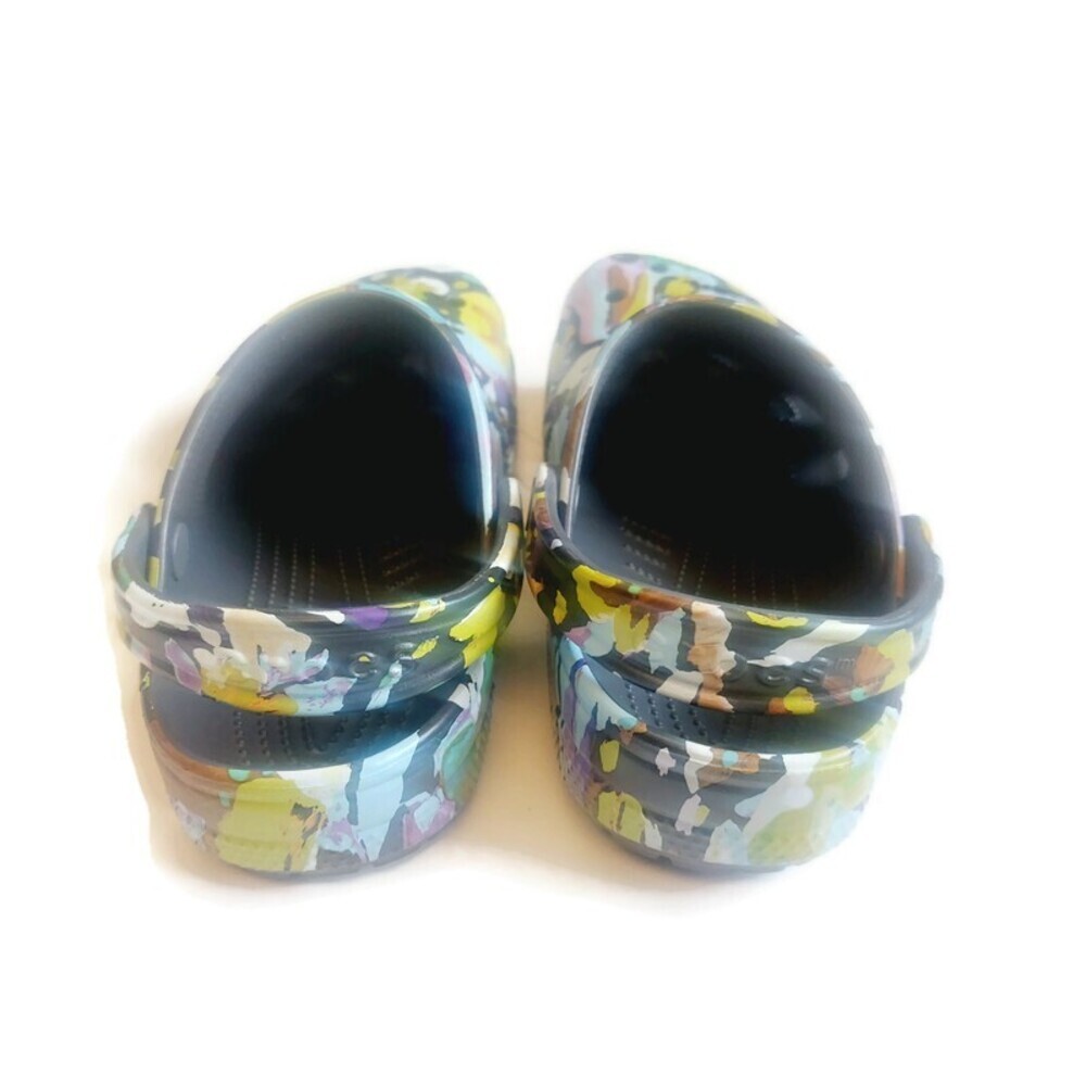 CROCS Classic Painted Floral Slip On Clogs Mens 6 Womens 8 Sandals Shoes - Picture 6 of 8